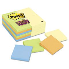 Post-it Notes Super Sticky Office Pack, 3 x 3, Four Colors, 24 90-Sheet Pads/Pack MMM65424SSCYN