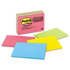 Post-it Notes Super Sticky Super Sticky Large Format Notes, 6 x 4, Electric Glow, 8 45-Sheet pads/Pack MMM6445SSP