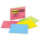 Post-it Notes Super Sticky Super Sticky Large Format Notes, 8 x 6, Four Colors, 4 45-Sheet Pads/Pack MMM6845SSP