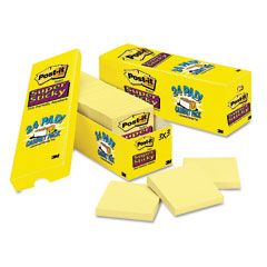 Post-it Notes Super Sticky Super Sticky Notes, 3 x 3, Canary Yellow, 24 90-Sheet Pads/Pack MMM65424SSCP