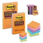 Post-it Notes Super Sticky Super Sticky Notes, 3 x 3, Five Electric Glow Colors, 12 90-Sheet Pads/Pack MMM65412SSAN