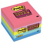 Post-it Notes Super Sticky Super Sticky Notes, 3 x 3, Five Jewel Pop Colors, 5 90-Sheet Pads/Pack MMM6545SSUC