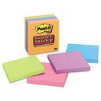 Post-it Notes Super Sticky Super Sticky Notes, 4 x 4, Lined, 5 Electric Glow Colors, 6 90-Sheet Pads/Pack MMM6756SSAN