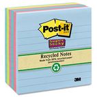 Post-it Notes Super Sticky Super Sticky Notes, 4 x 4, Lined, 5 Tropic Breeze Colors, 6 90-Sheet Pads/Pack MMM6756SST