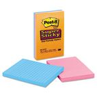 Post-it Notes Super Sticky Super Sticky Notes, 4 x 6, Lined, 3 Electric Glow Colors, 3 90-Sheet Pads/Pack MMM6603SSAN