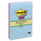 Post-it Notes Super Sticky Super Sticky Notes, 4 x 6, Lined, 3 Tropic Breeze Colors, 3 90-Sheet Pads/Pack MMM6603SST