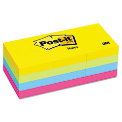 Post-it Notes Ultra Color Self-Stick Notes, 1-1/2 x 2, Four Colors, 12 100-Sheet Pads/Pack MMM653AU