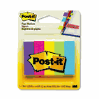 Post-it Page Markers Page Markers, Five Assorted Ultra Colors, 5 Pads of 100 Strips/Pack MMM6705AU