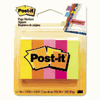 Post-it Page Markers Page Markers, Five Neon Colors, 5 Pads of 100 Strips/Each, 500/Pack MMM6705AN