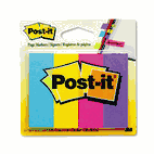 Post-it Page Markers Page Markers, Four Ultra Colors, Four Pads of 50 Strips Each MMM6714AU