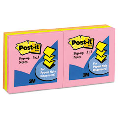Post-it Pop-up Notes Pop-Up Note Refill, 3 x 3, Five Neon Colors, 6 100-Sheet Pads/Pack MMMR330AN
