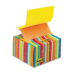 Post-it Pop-up Notes Pop-up Notes in a Desk Grip Decorative Box, 3 x 3, Multicolor Stripes MMMB330BS