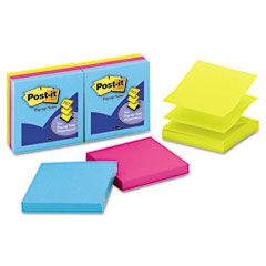 Post-it Pop-up Notes Pop-up Pebble Dispenser Refills in Bright Colors, 3 x 3, 6 100-Sheet Pads/Pack MMMR3306PBL