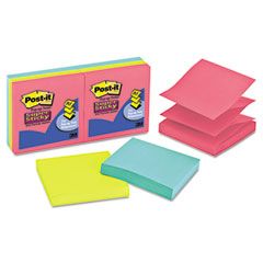 Post-it Pop-up Notes Super Sticky Pop-Up Refill, 3 x 3, 3 Jewel Pop Colors, 6 90-Sheet Pads/Pack MMMR3306SSUC