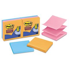 Post-it Pop-up Notes Super Sticky Pop-Up Refill, 3 x 3, 4 Electric Glow Colors, 6 90-Sheet Pads/Pack MMMR3306SSAN