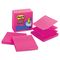 Post-it Pop-up Notes Super Sticky Pop-Up Refills, 4 x 4, Lined, Fuchsia, Riuled, 5 90-Sheet Pads/Pack MMMR440FFSS