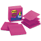 Post-it Pop-up Notes Super Sticky Pop-Up Refills, 4 x 4, Lined, Fuchsia, Riuled, 5 90-Sheet Pads/Pack MMMR440FFSS