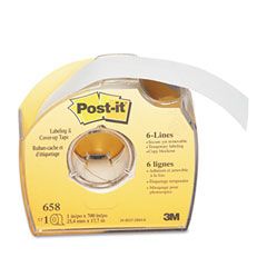Post-it Removable Cover-Up Tape, Non-Refillable, 1" x 700" Roll MMM658