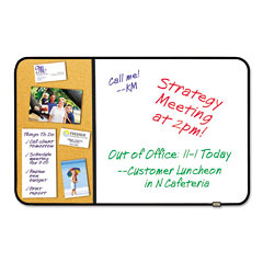 Post-it Self-Stick Cork Bulletin and Dry Erase Board, 36 x 22, White, Black Frame MMM558BBDE