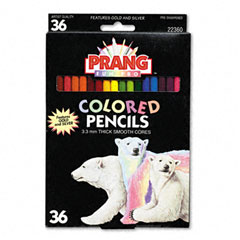 Prang Colored Woodcase Pencils, 3.3 mm, 36 Assorted Colors/Set DIX22360