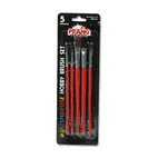 Prang Hobby Five-Brush Set, Assorted Sizes, Natural Hair, Flat; Round, 5/Set DIX94005