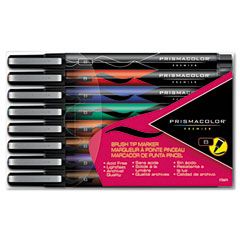 Prismacolor Brush Tip Marker, Assorted Colors, 8/Set SAN1736674
