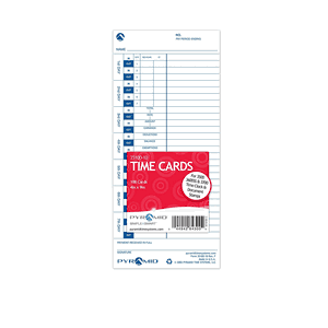 Pyramid 35100-10  Genuine Time Cards for Use with All Side-Loading Time Clocks (Pack of 100)