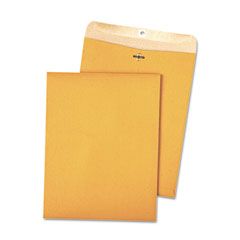 Quality Park 100% Recycled Brown Kraft Clasp Envelope, 9 x 12, Light Brown, 100/Box QUA38711