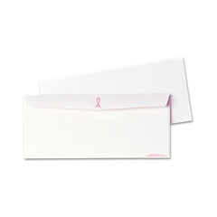 Quality Park Breast Cancer Awareness Envelope, Contemporary, #10, White/Pink Ribbon, 500/Box QUA11120