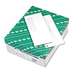 Quality Park Business Window Envelope, Contemporary, #10, White, Recycled, 500/Box QUA21316