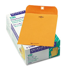 Quality Park Clasp Envelope, 6 1/2 x 9 1/2, 28lb, Light Brown, 100/Box QUA37863