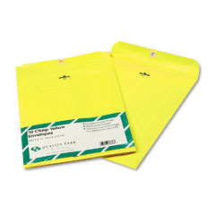 Quality Park Fashion Color Clasp Envelope, 9 x 12, 28lb, Yellow, 10/Pack QUA38736