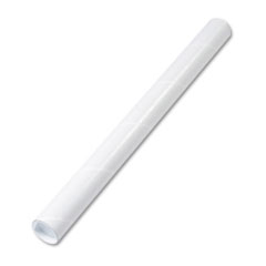 Quality Park Fiberboard Mailing Tube, Recessed End Plugs, 24 x 2, White, 25/Carton QUA46008