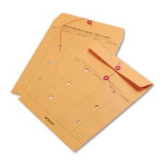 Quality Park Light Brown Kraft String & Button Interoffice Envelope, 10 x 13, 100/Carton QUA63561