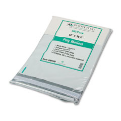Quality Park Redi-Strip Poly Mailer, Side Seam, 12 x 15 1/2, White, 100/Pack QUA46199