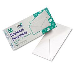 Quality Park White Wove Business Envelope Convenience Packs, V-Flap, #10, 50/Box QUA69016