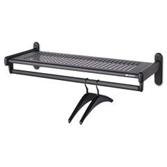 Quartet 36" Wide Wall Shelf Rack, Powder Coated Textured Steel, Black QRT20403