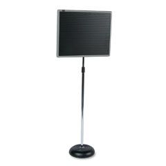 Quartet Adjustable Single-Pedestal Magnetic Letter Board, 20 x 16, Black/Gray Frame QRT7920M