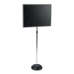 Quartet Adjustable Single-Pedestal Magnetic Letter Board, 24 x 18, Black, Gray Frame QRT7921M