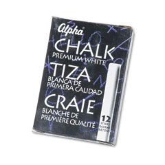 Quartet Alpha Nontoxic Low Dust Chalk, White, 12 Sticks/Pack QRT314005