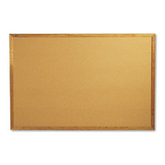 Quartet Bulletin Board, Natural Cork Over Fiberboard, 72 x 48, Solid Oak Frame QRT307