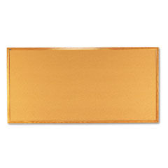 Quartet Bulletin Board, Natural Cork Over Fiberboard, 96 x 48, Solid Oak Frame QRT308