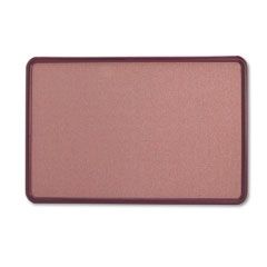 Quartet Contour Fabric Bulletin Board, 36 x 24, Mauve, Plastic Burgundy Frame QRT7693M