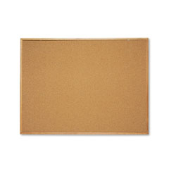 Quartet Cork Bulletin Board, Cork Over Fiberboard, 48 x 36, Natural Oak Frame QRT304