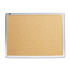 Quartet Cork Bulletin Board, Natural Cork/Fiberboard, 24 x 18, Aluminum Frame QRT2301