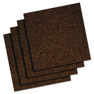 Quartet Cork Tiles, 12" x 12", Corkboard, Mini Wall Bulletin Boards, Dark, 4 Pack (101 )