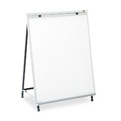Quartet Dry-Erase Steel Easel, Melamine, 29 x 40, White, Aluminum Frame QRT81E
