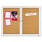 Quartet Enclosed Bulletin Board, Natural Cork/Fiberboard, 48 x 36, Aluminum Frame QRT2364