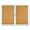 Quartet Enclosed Bulletin Board, Natural Cork/Fiberboard, 48 x 36, Aluminum Frame QRT2364