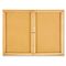 Quartet Enclosed Bulletin Board, Natural Cork/Fiberboard, 48 x 36, Oak Frame QRT364